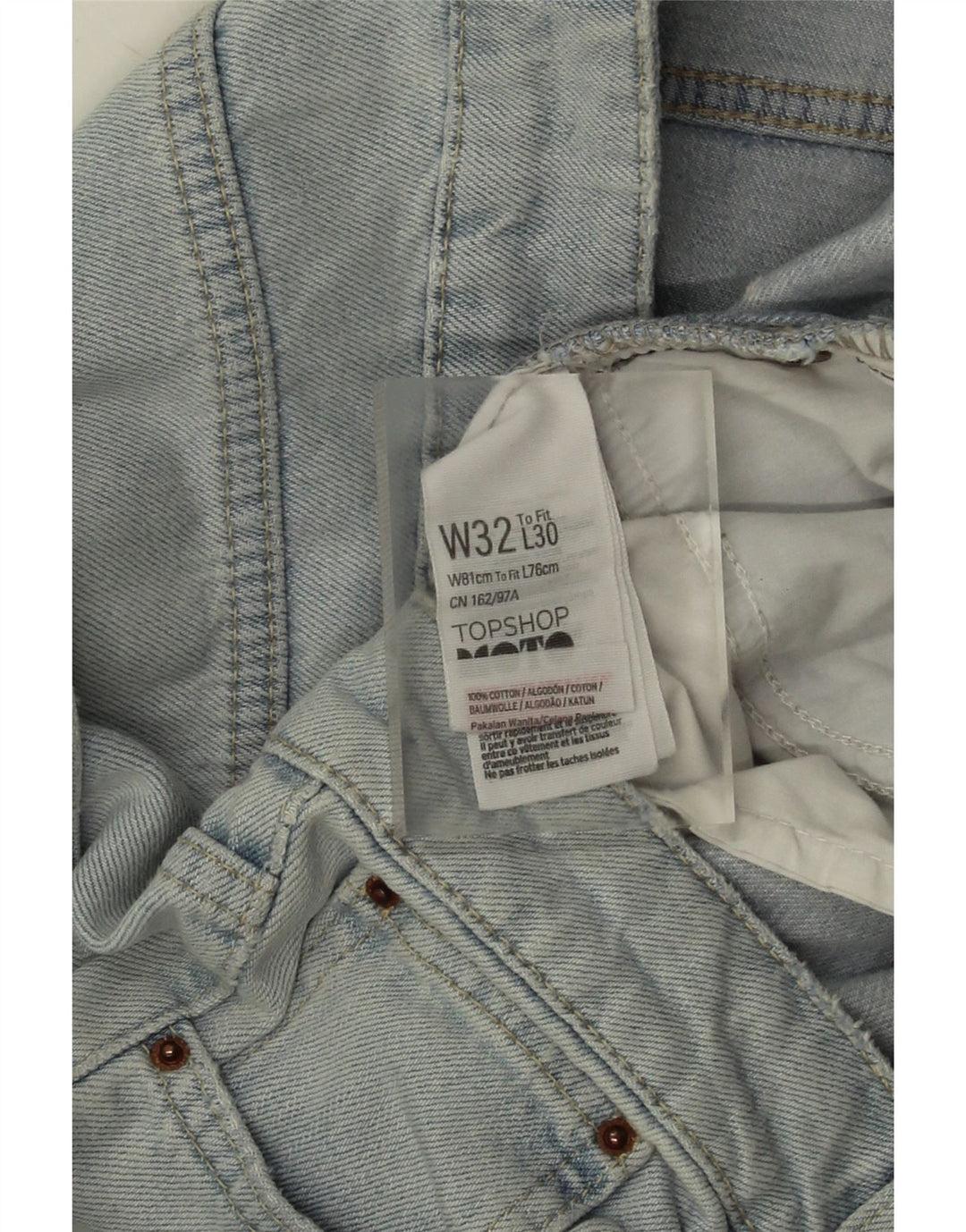 Topshop Womens Tapered Jeans W32 L26 Blue Cotton