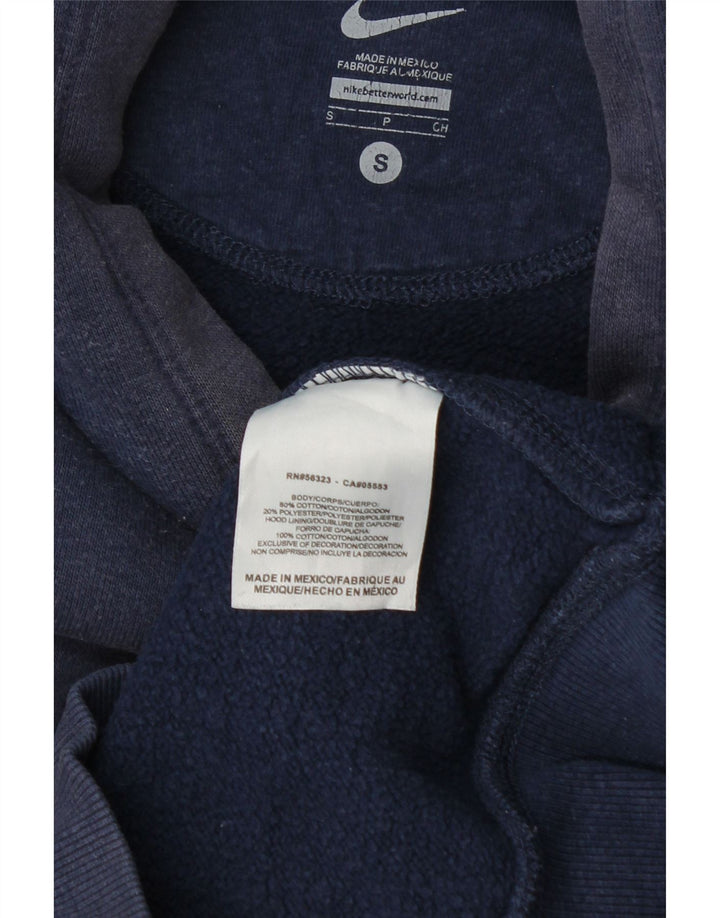 Nike Mens Graphic Hoodie Jumper Small Navy Blue Cotton