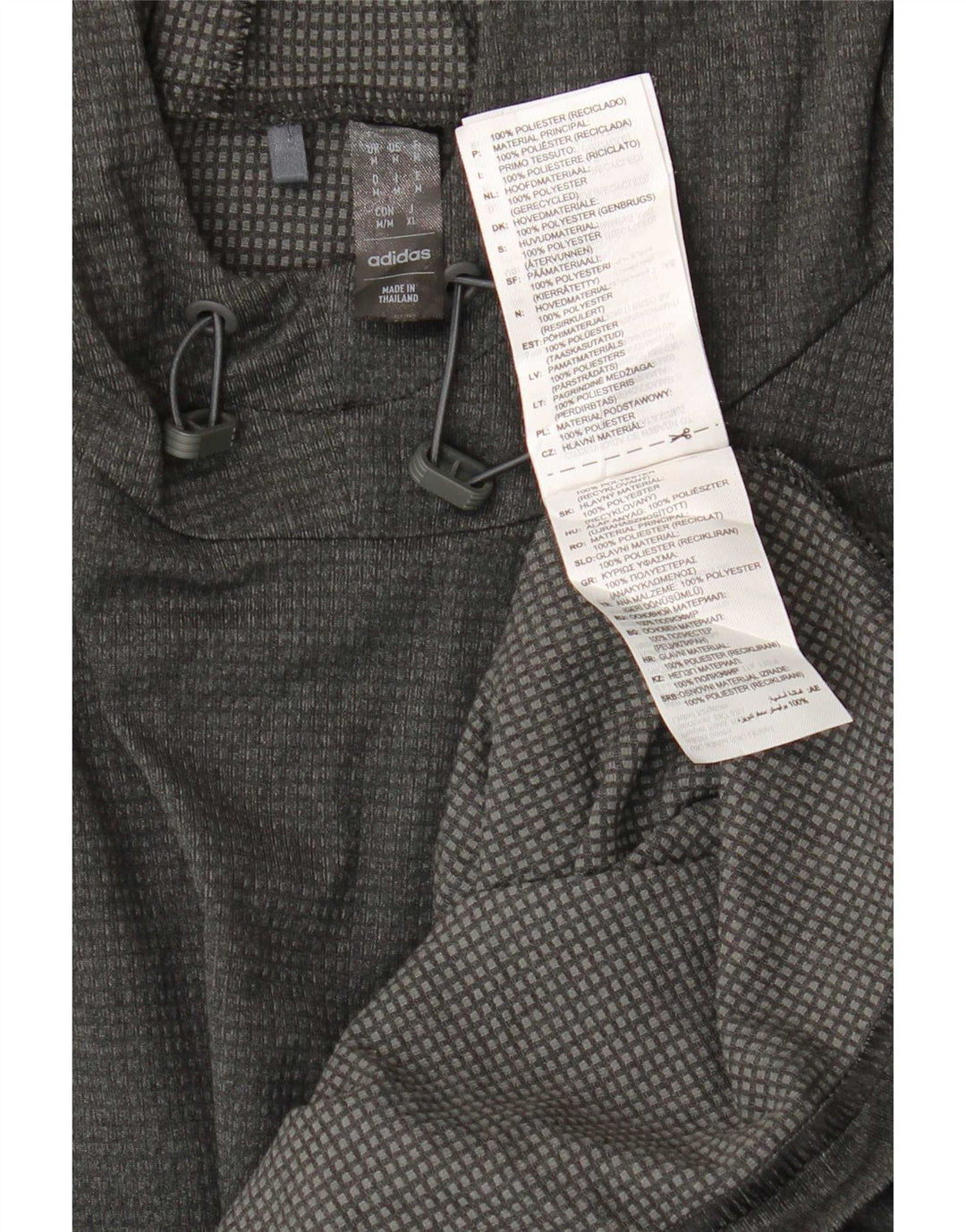 Adidas Mens Hooded Top Long Sleeve Medium Grey Polyester