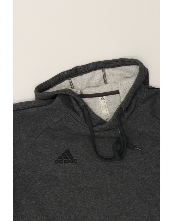 ADIDAS Mens Hoodie Jumper Medium Grey Cotton Vintage Adidas and Second-Hand Adidas from Messina Hembry 