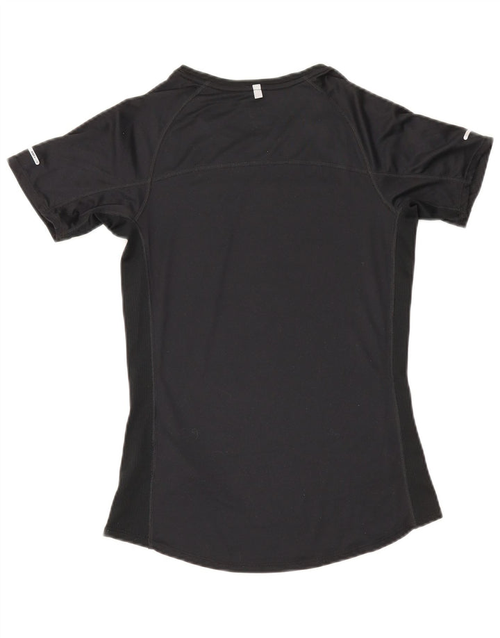 Nike Womens Dri Fit T-Shirt Top UK 10 Small Black Polyester