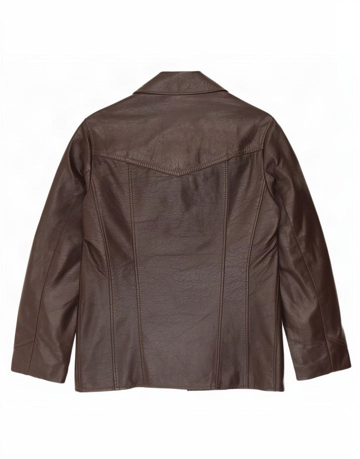 Vintage Mens Leather Jacket UK 36 Small Brown