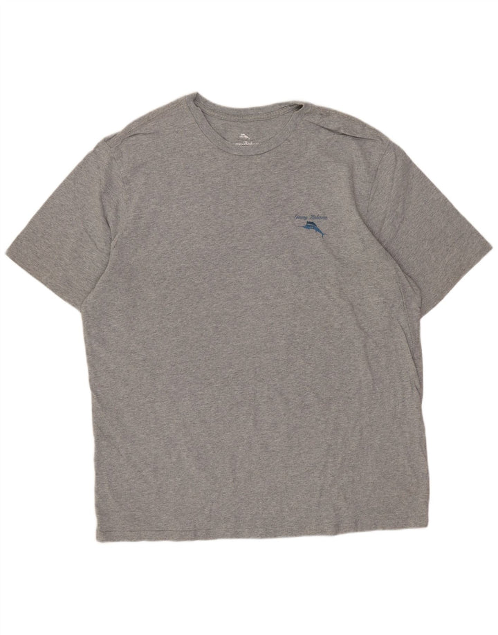 Tommy Bahama Mens Graphic T-Shirt Top Large Grey Cotton