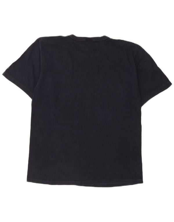 Champion Mens Graphic T-Shirt Top Medium Navy Blue Cotton