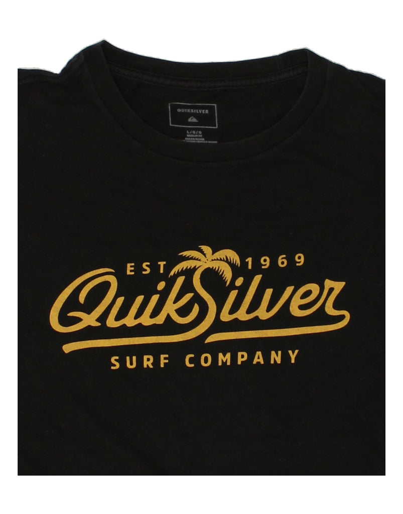 QUIKSILVER Womens Regular Fit Graphic T-Shirt Top UK 16 Large Black Cotton | Vintage Quiksilver | Thrift | Second-Hand Quiksilver | Used Clothing | Messina Hembry 