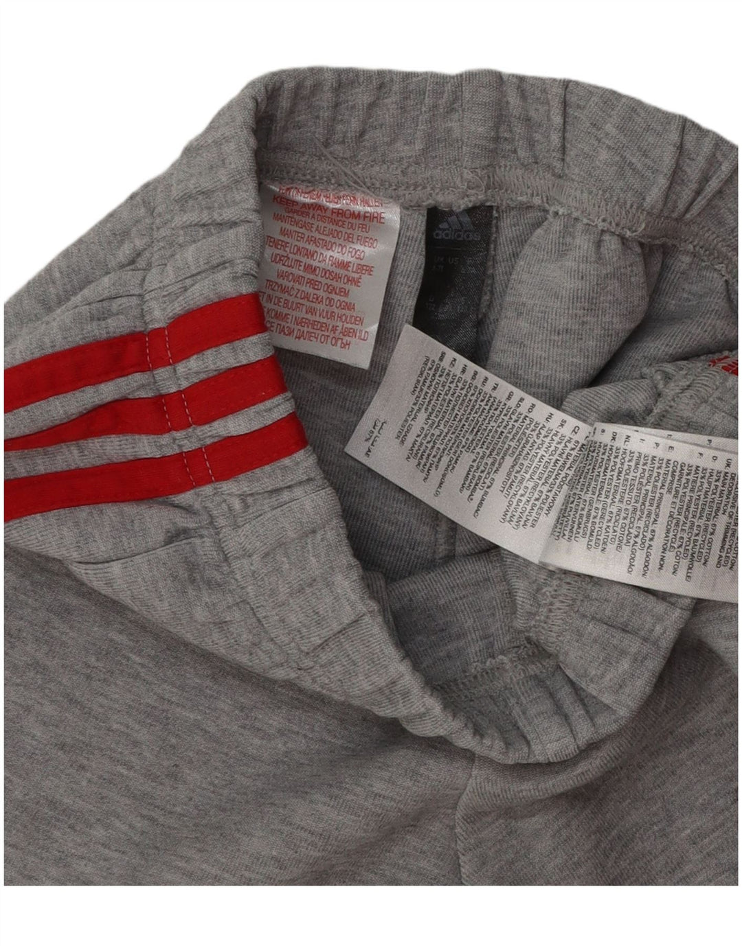 Adidas Boys Sport Shorts 6-7 Years Grey Cotton