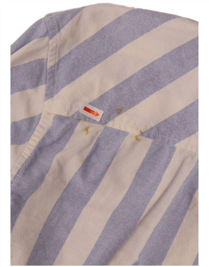 TOMMY HILFIGER Mens Relaxed Fit Shirt Small Blue Striped Cotton