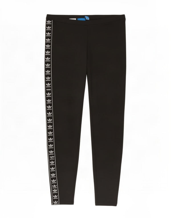 Adidas Womens Graphic Leggings UK 12 Medium Black Polyester
