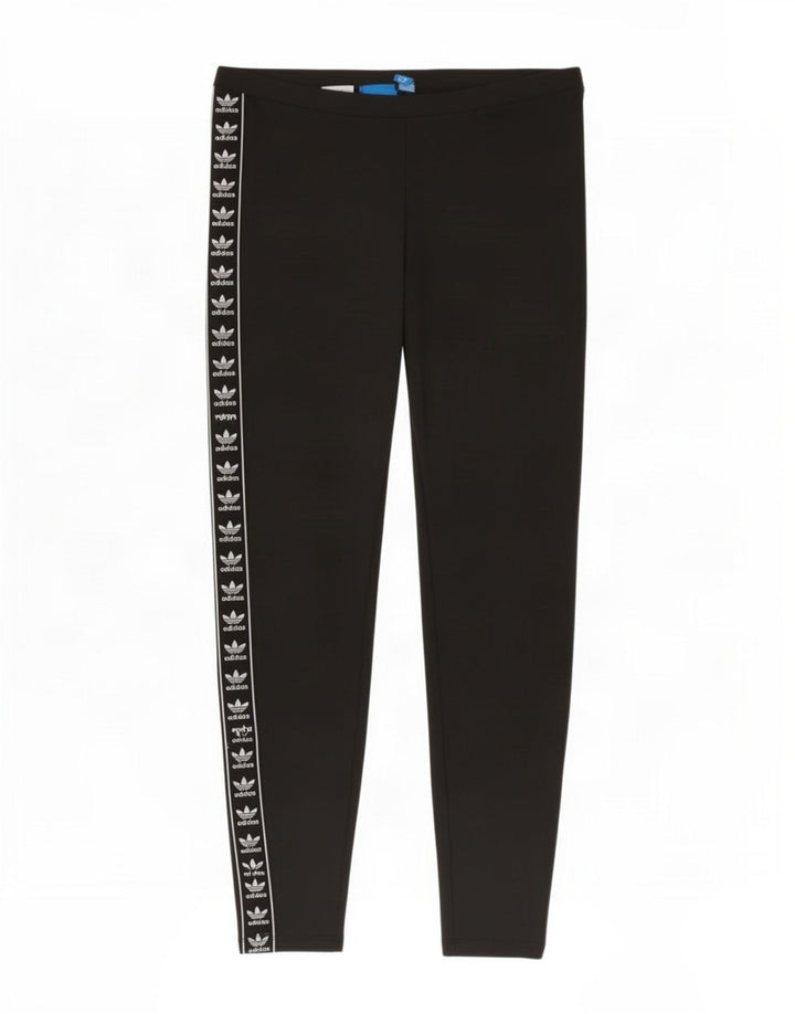 Adidas Womens Graphic Leggings UK 12 Medium Black Polyester