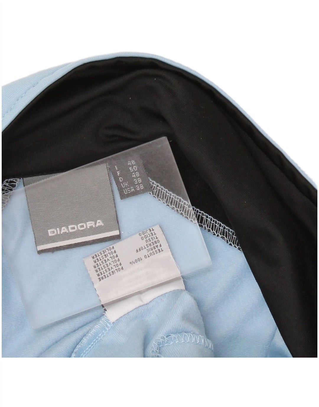 DIADORA Mens Tracksuit Top Jacket UK 38 Medium Blue Colourblock Polyester