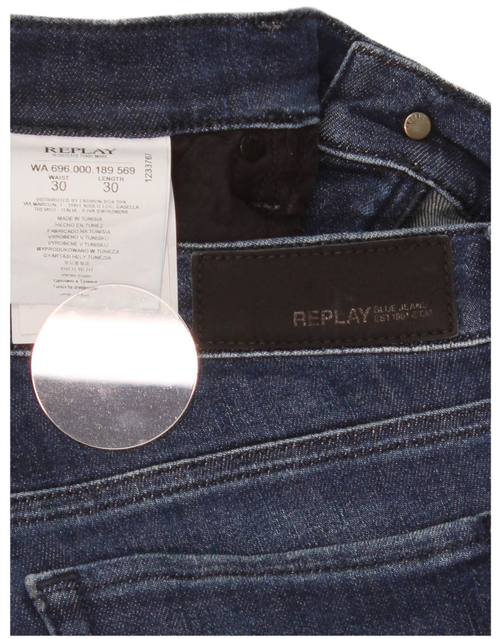Replay Womens Vivy Slim Jeans W30 L30 Blue Cotton