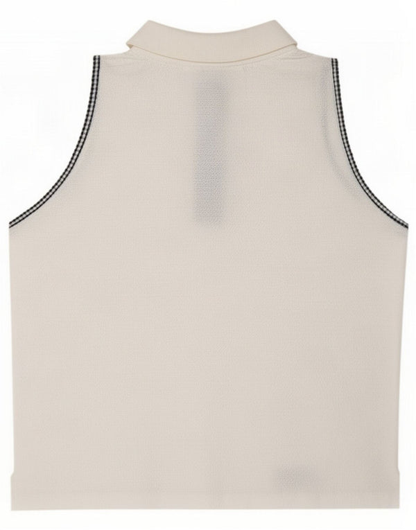 Sergio Tacchini Womens Sleeveless Polo shirt IT 46 Large White Sports