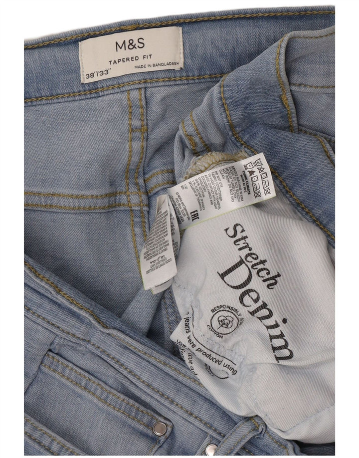 Marks & Spencer Mens Tapered Jeans W38 L30 Blue Cotton