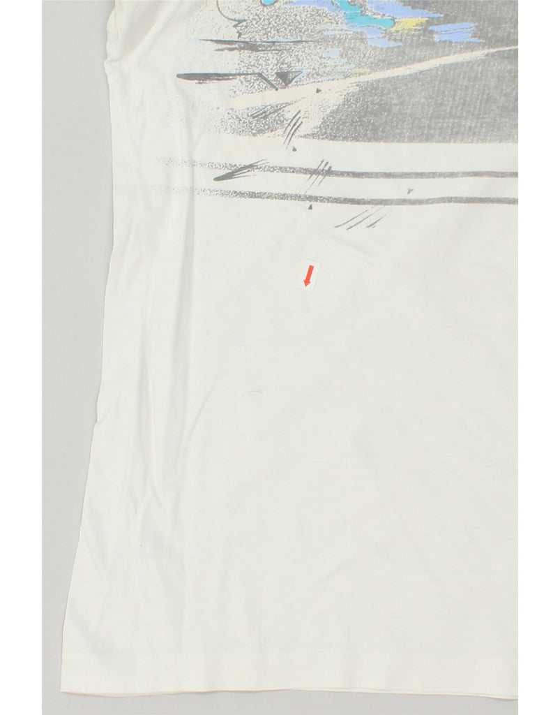 AUSTRALIAN L'ALPINA Mens Graphic Polo Shirt IT 54 XL White Cotton | Vintage AUSTRALIAN L'ALPINA | Thrift | Second-Hand AUSTRALIAN L'ALPINA | Used Clothing | Messina Hembry 