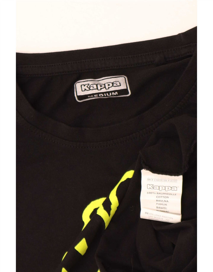 Kappa Mens Graphic T-Shirt Top Medium Black Cotton