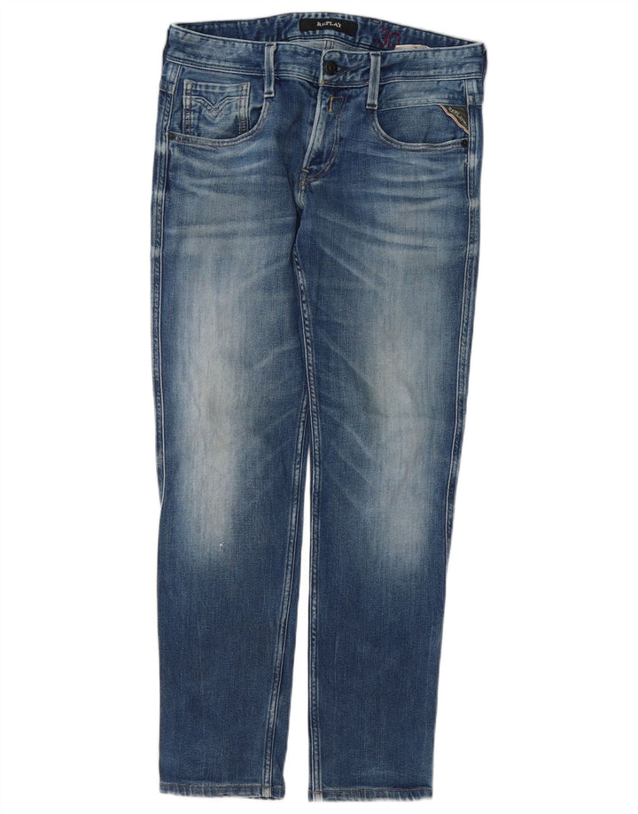 Replay Womens Slim Jeans W30 L29 Blue Cotton