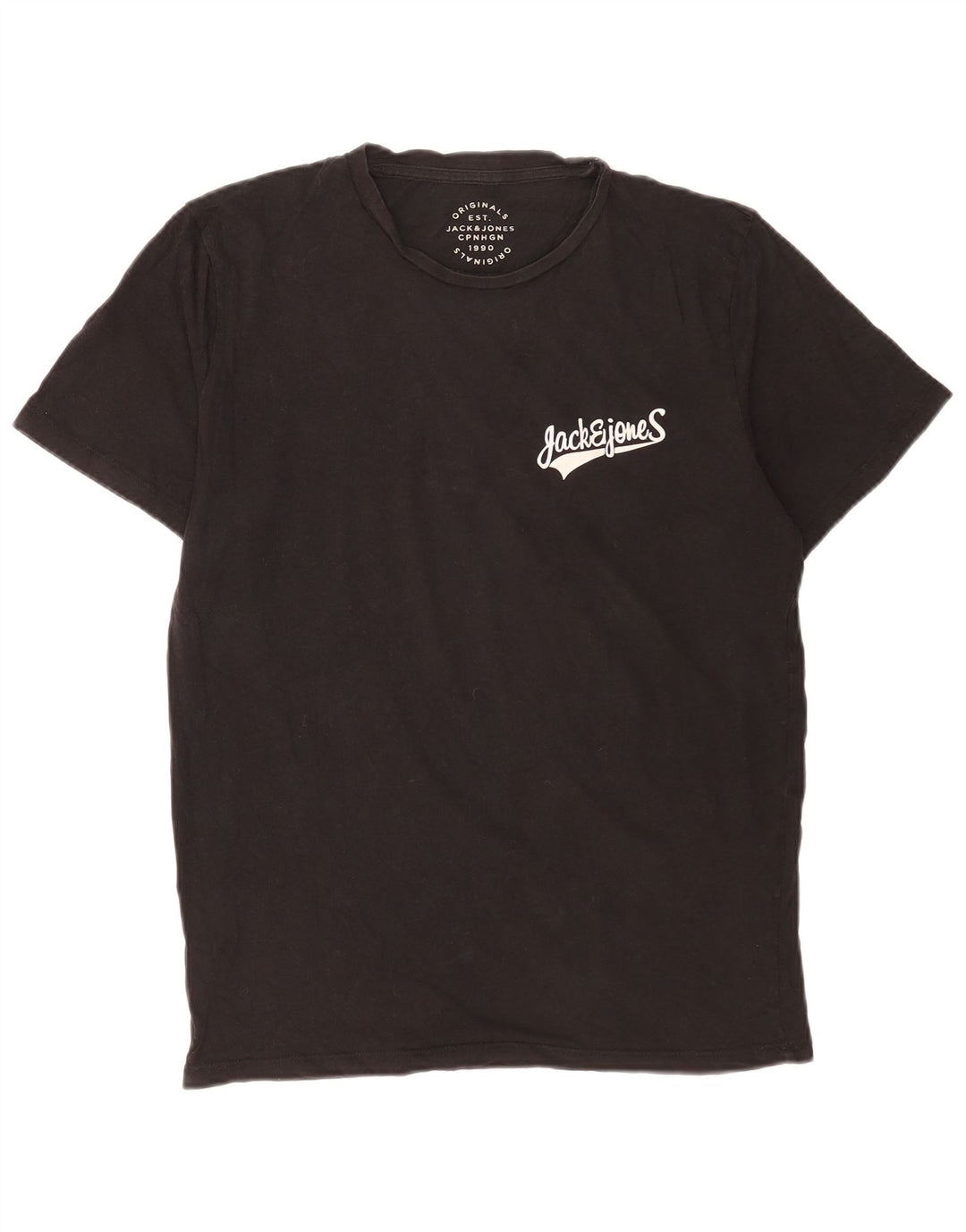 Jack & Jones Mens Graphic T-Shirt Top Small Black Cotton