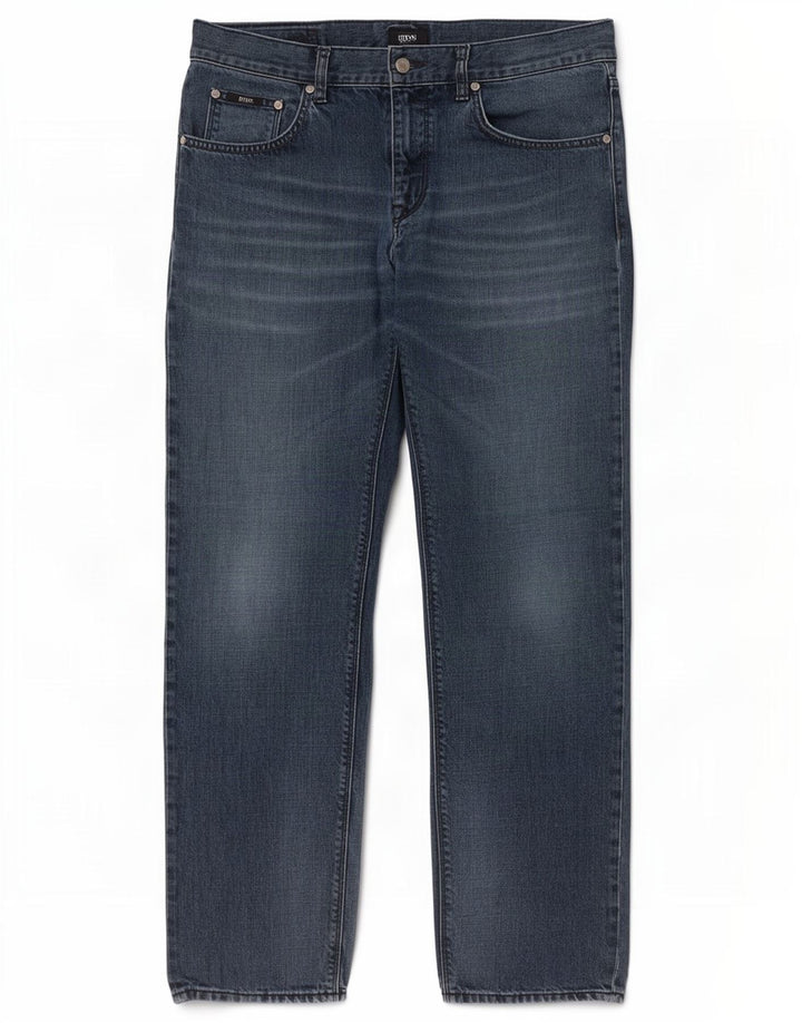 Hugo Boss Mens Straight Jeans W36 L31 Navy Blue
