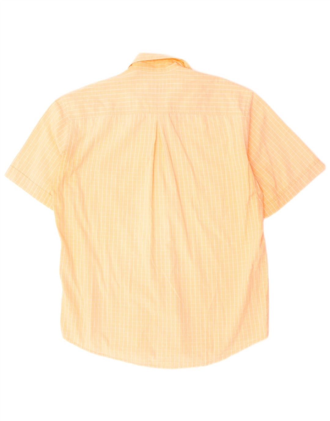 SERGIO TACCHINI Mens Short Sleeve Shirt Medium Orange Check Cotton