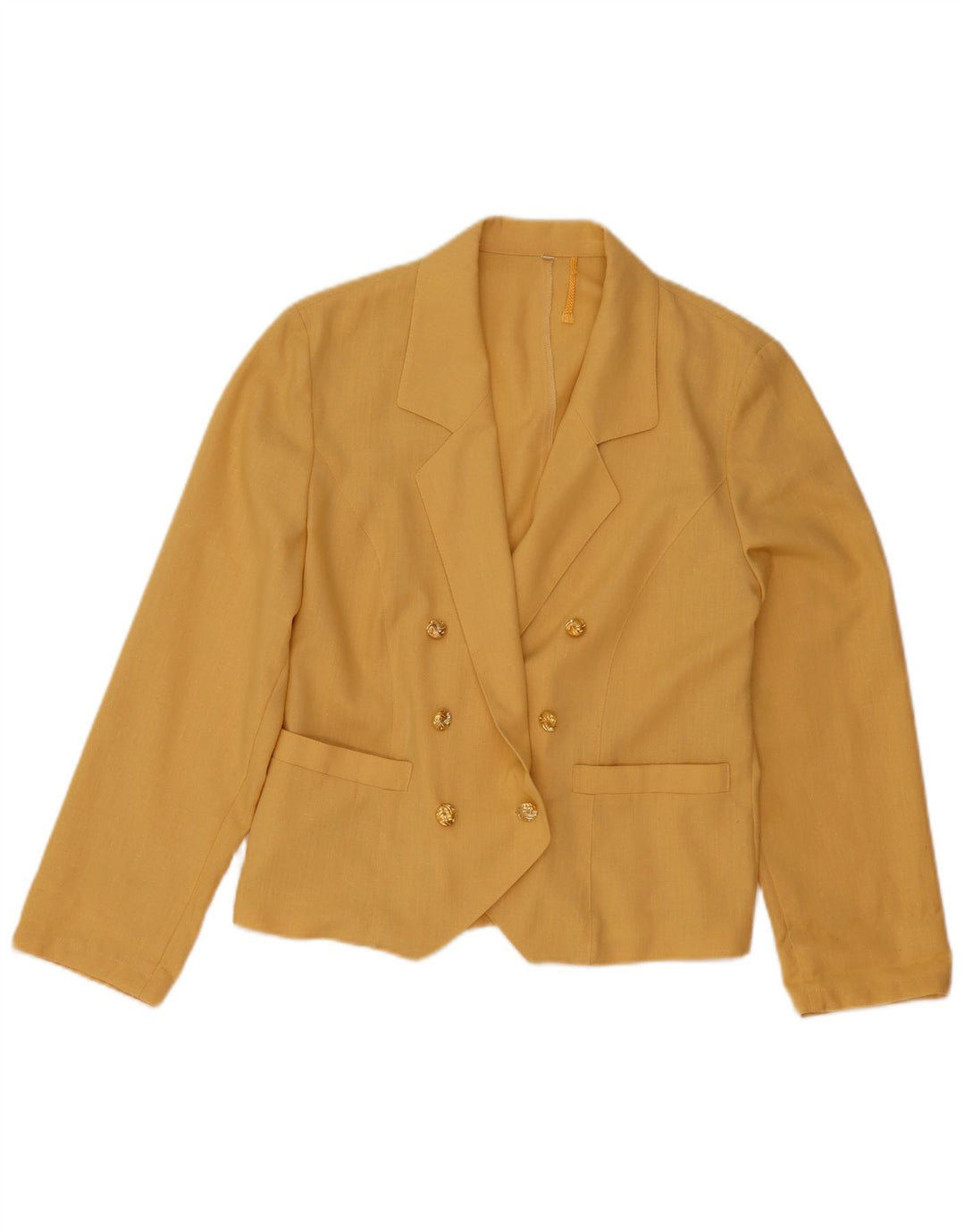 Vintage Womens Double Breasted Blazer Jacket IT 40 Small Yellow