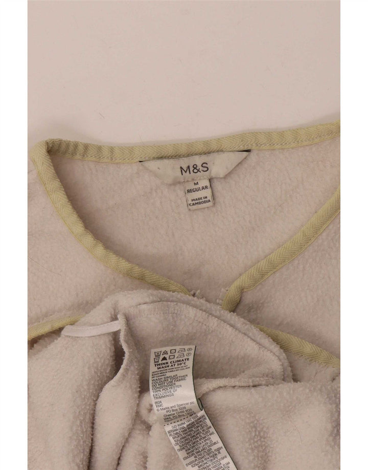 Marks & Spencer Womens Fleece Jacket UK 14 Medium Grey Polyester