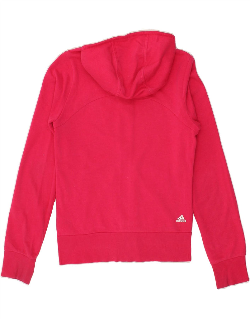 ADIDAS Girls Graphic Zip Hoodie Sweater 11-12 Years Pink Cotton | Vintage Adidas | Thrift | Second-Hand Adidas | Used Clothing | Messina Hembry 