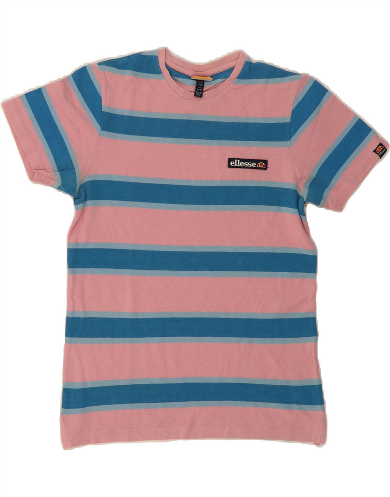ELLESSE Mens T-Shirt Top Medium Pink Striped Vintage Ellesse and Second-Hand Ellesse from Messina Hembry 