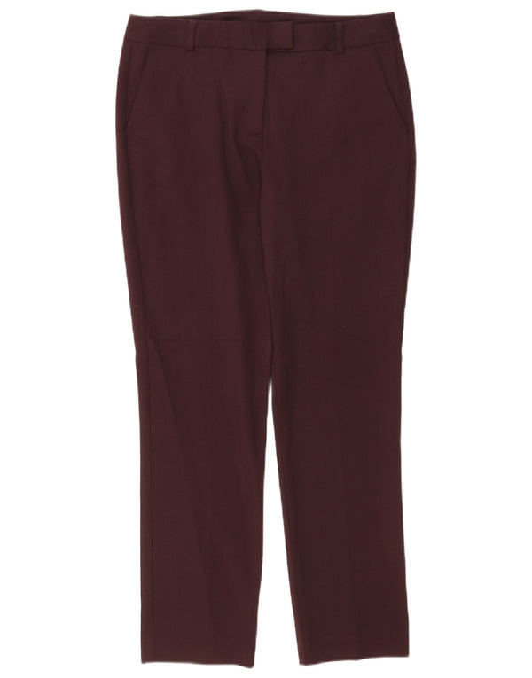 Reiss Womens Slim Suit Trousers UK 10 Small W28 L26 Burgundy Polyester