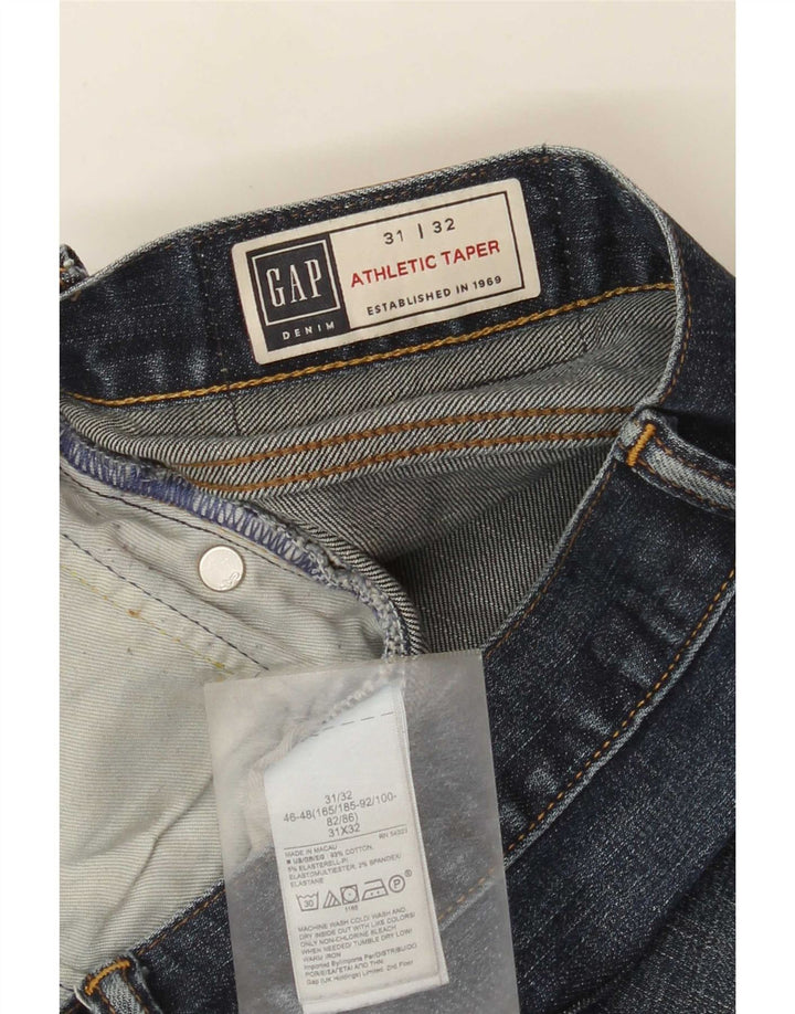 Gap Mens Athletic Tapered Jeans W31 L32 Navy Blue Cotton