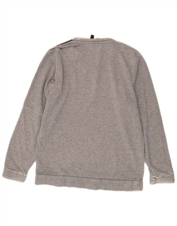 ADIDAS Mens Sweatshirt Jumper Large Grey Flecked Cotton