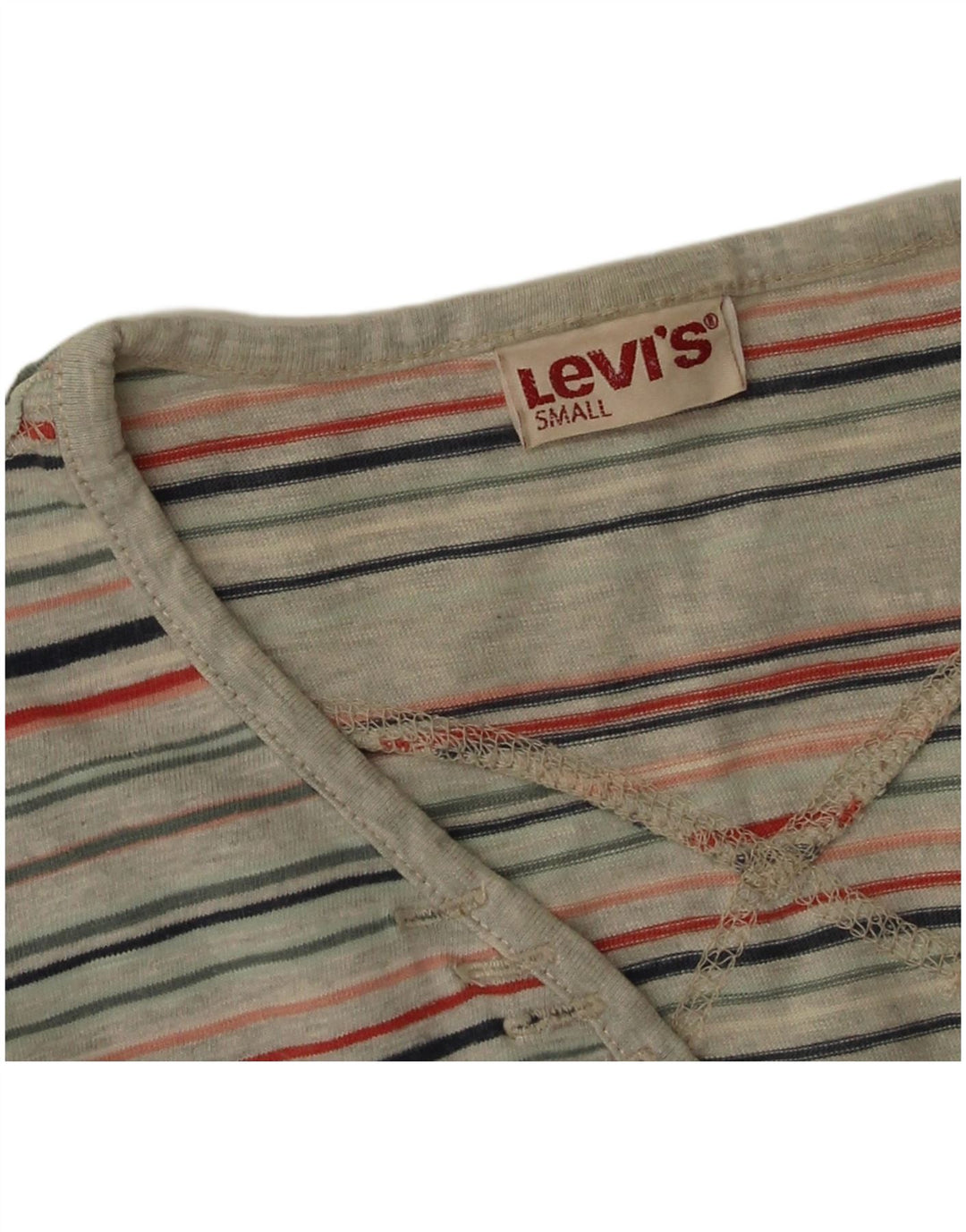 Levi's Womens Top Long Sleeve UK 10 Small Multicoloured Striped