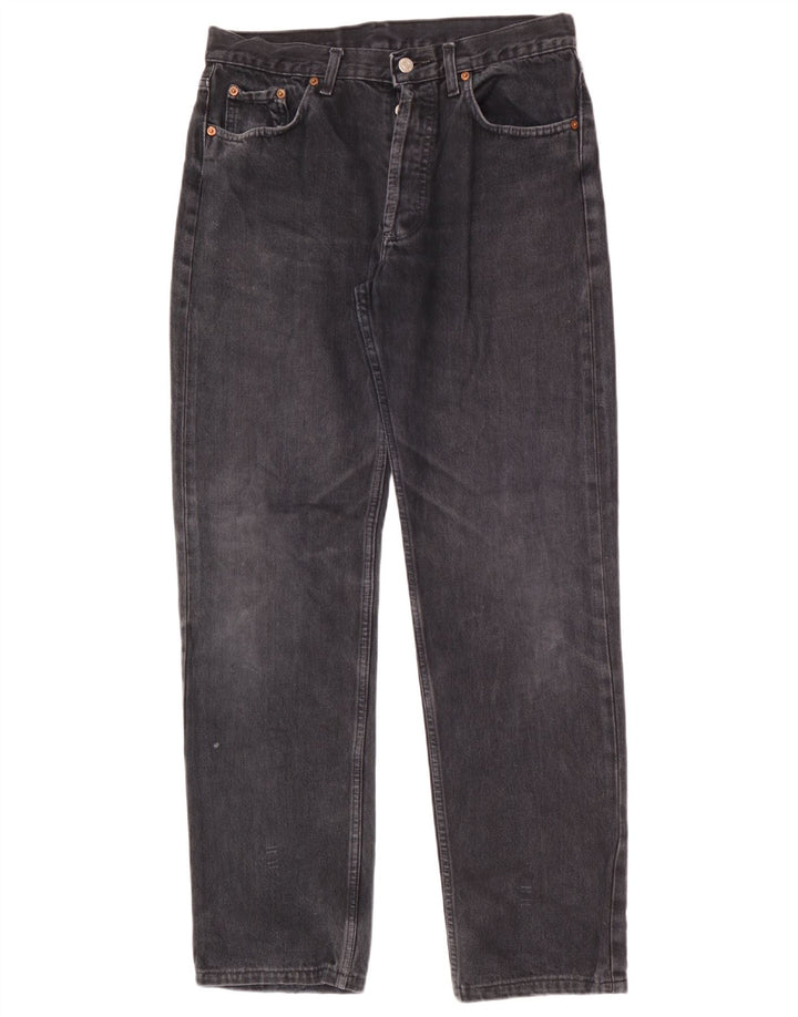 Levi's Mens 501 Straight Jeans W34 L34 Black Cotton