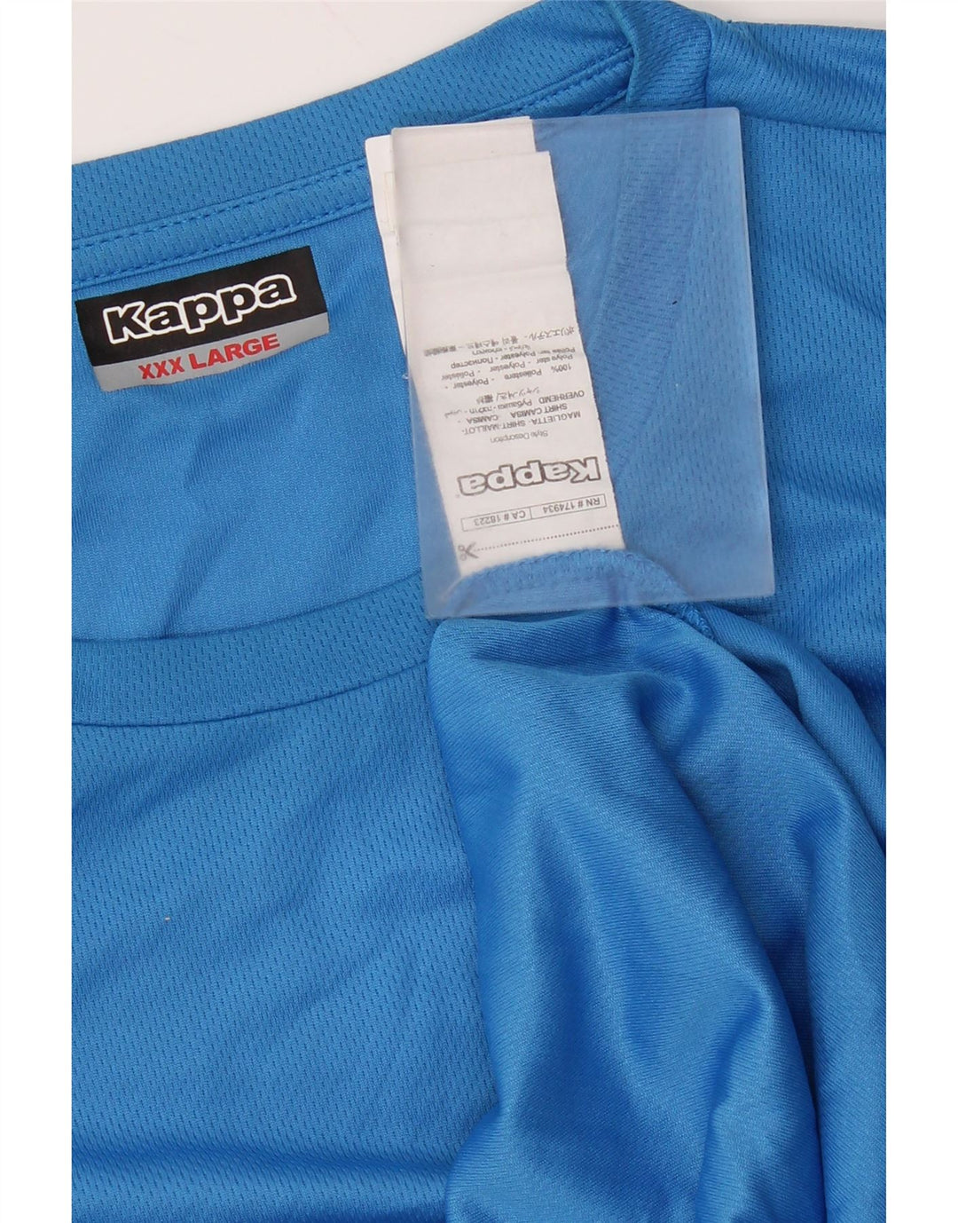 Kappa Mens Graphic T-Shirt Top 3XL Blue Polyester