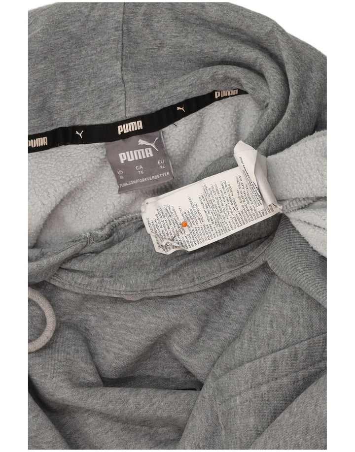 PUMA Mens Hoodie Jumper XL Grey Cotton
