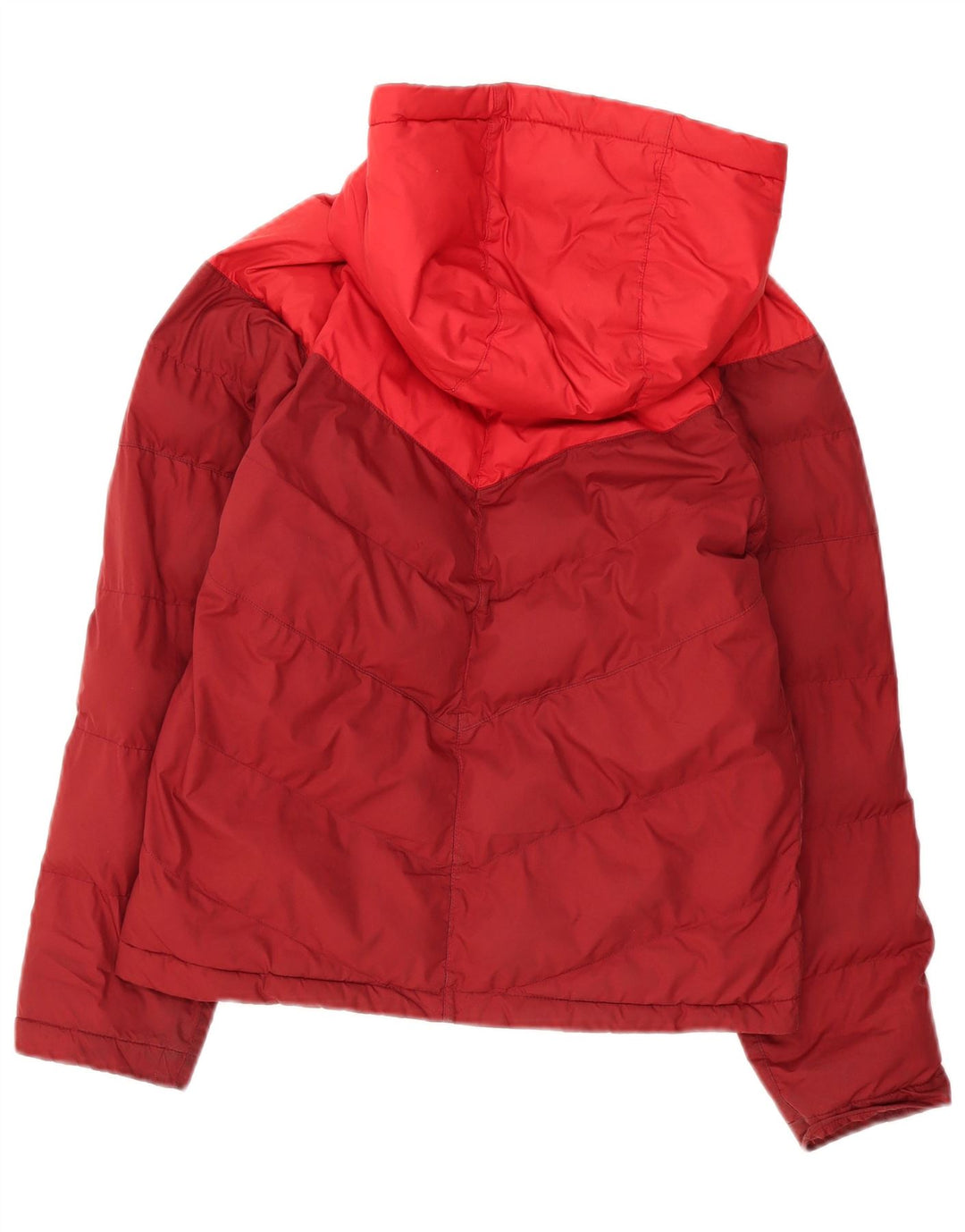 Nike Boys Hooded Padded Jacket 12-13 Years Large Red Colourblock Polyester