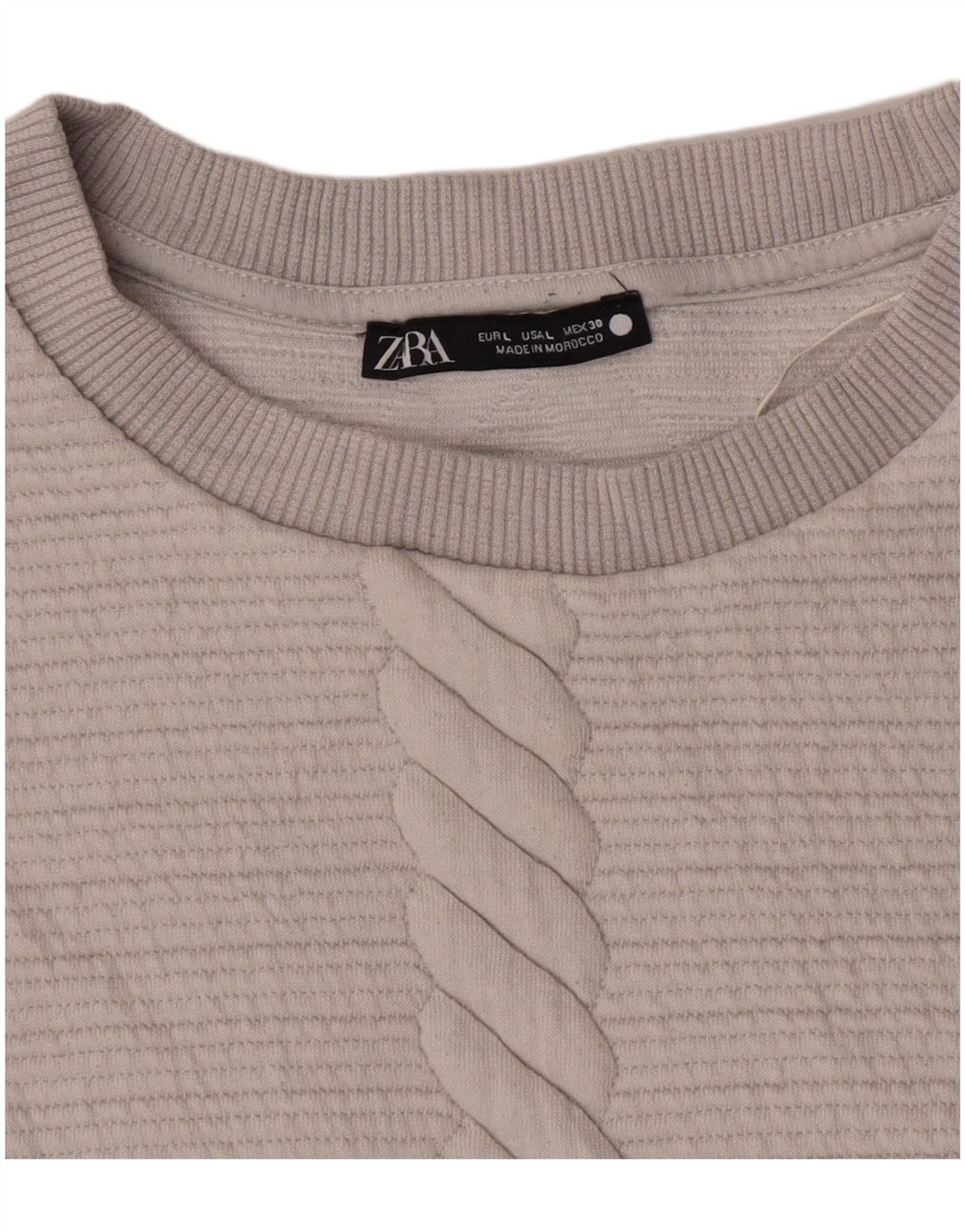 Zara Womens Sweatshirt Jumper UK 16 Large Grey Polyester