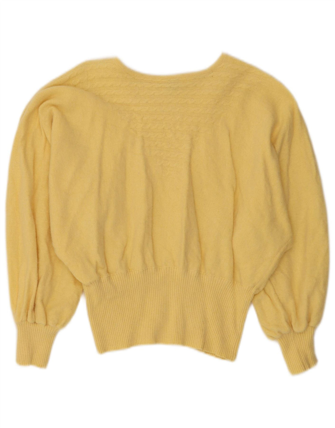 Andre Maurice Womens Batwing Boat Neck Jumper Sweater UK 14 Medium Yellow