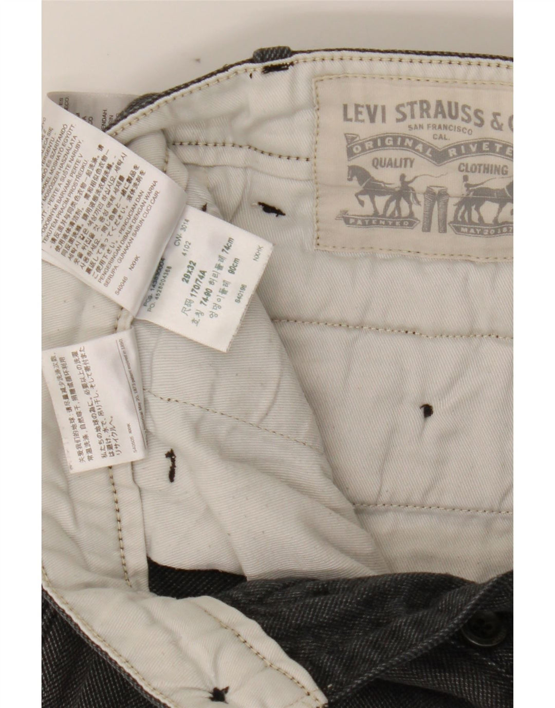 LEVI'S Mens Slim Chino Trousers W29 L32 Grey Cotton Vintage Levi's and Second-Hand Levi's from Messina Hembry 