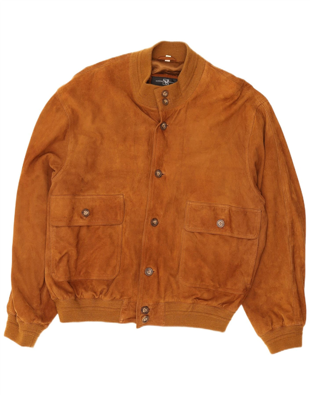 Vintage Mens Suede Bomber Jacket IT 54 2XL Beige Leather