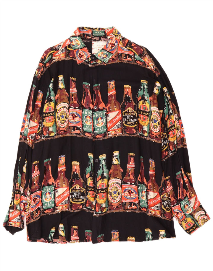 Vintage Mens Abstract Pattern Shirt XL Multicoloured Viscose