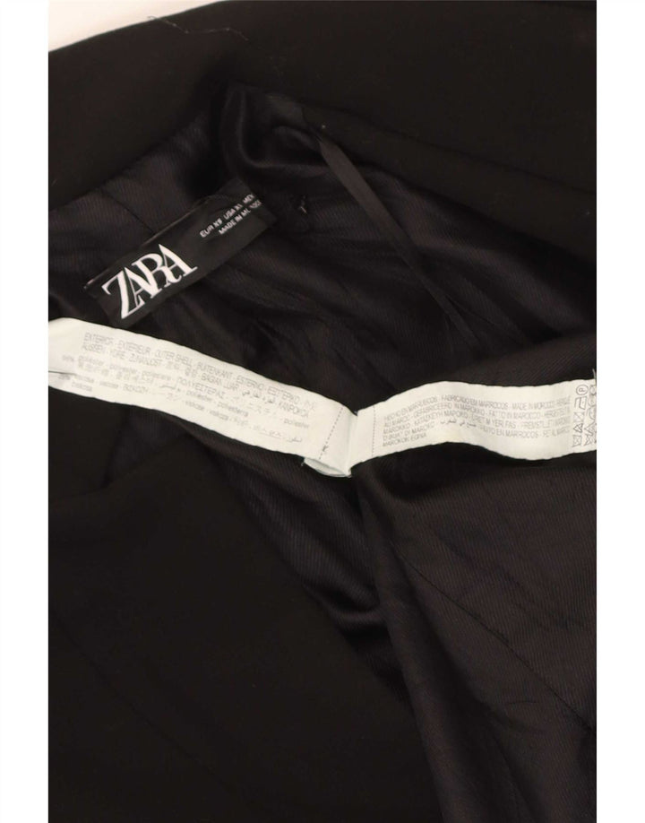 Zara Womens Open Overcoat UK 6 XS Black Polyester