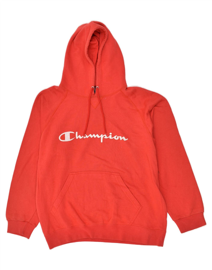 CHAMPION Mens Graphic Hoodie Jumper Large Red Cotton | Vintage Champion | Thrift | Second-Hand Champion | Used Clothing | Messina Hembry 