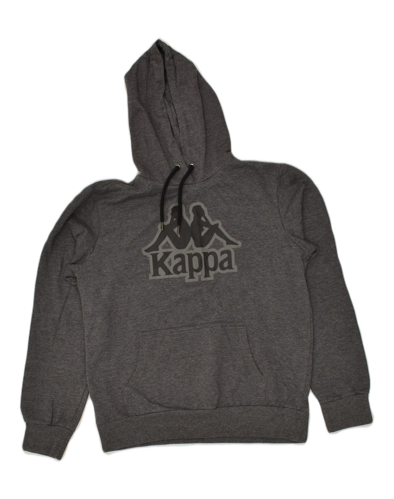 KAPPA Mens Graphic Hoodie Jumper Medium Grey Polyester | Vintage Kappa | Thrift | Second-Hand Kappa | Used Clothing | Messina Hembry 