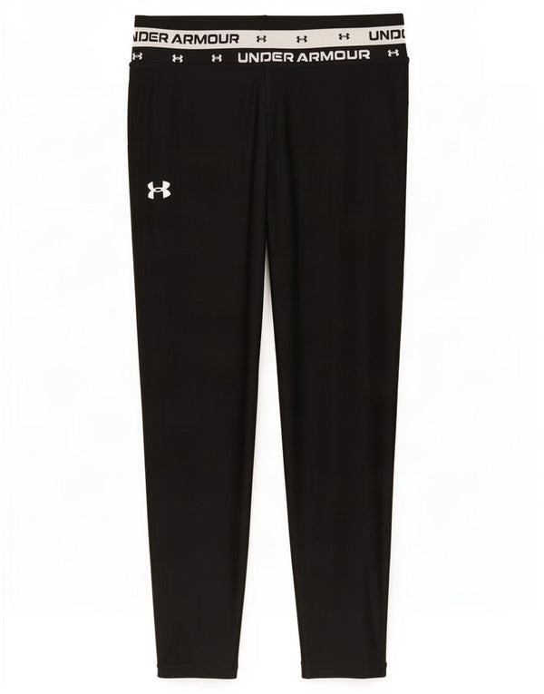 Under Armour Girls Graphic Leggings 11-12 Years Large Black Colourblock