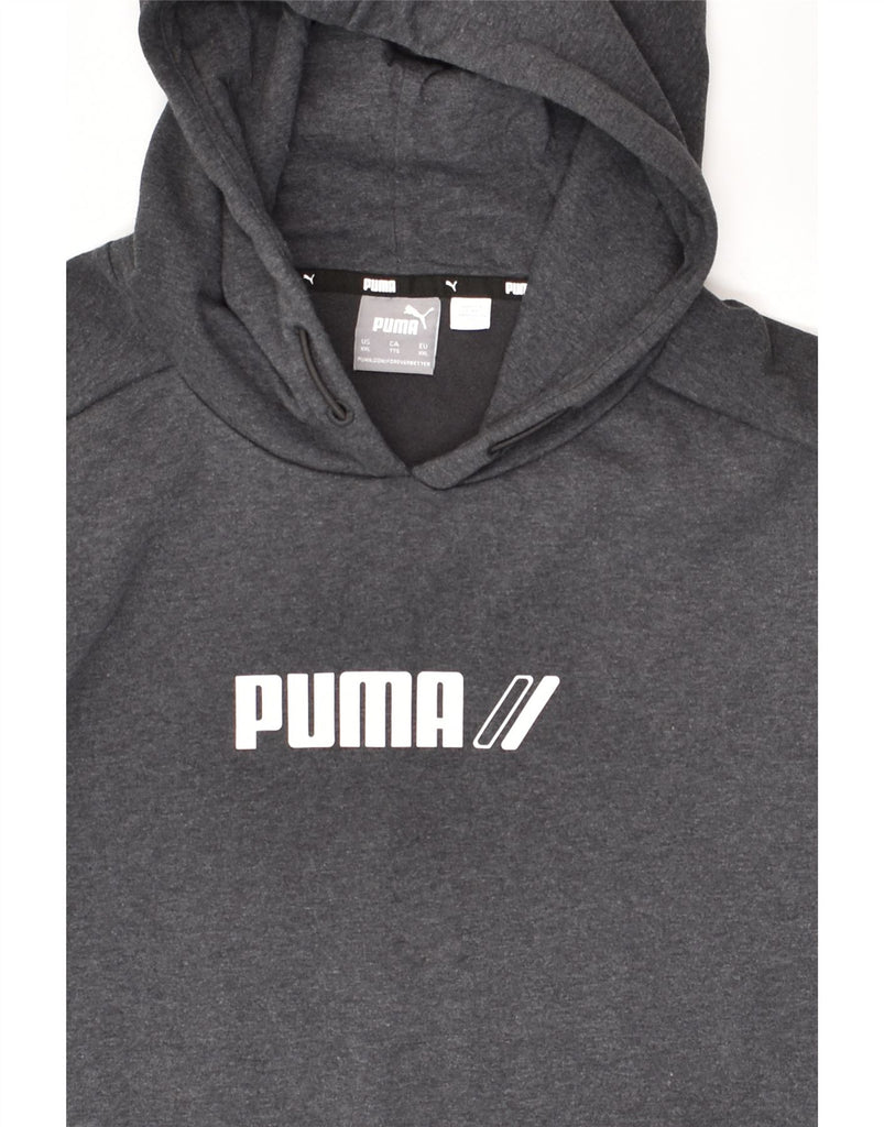 PUMA Mens Graphic Hoodie Jumper 2XL Grey Cotton | Vintage Puma | Thrift | Second-Hand Puma | Used Clothing | Messina Hembry 