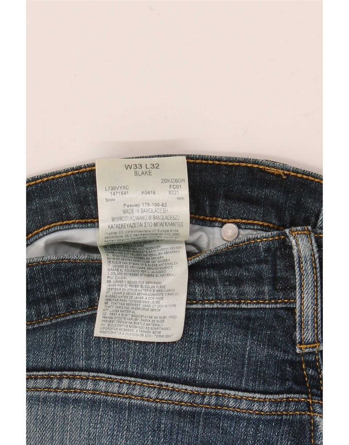 Lee Mens Blake Straight Jeans W33 L32 Blue Cotton