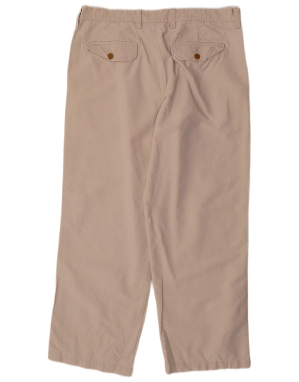 IZOD Mens Straight Chino Trousers W38 L30  Beige Cotton