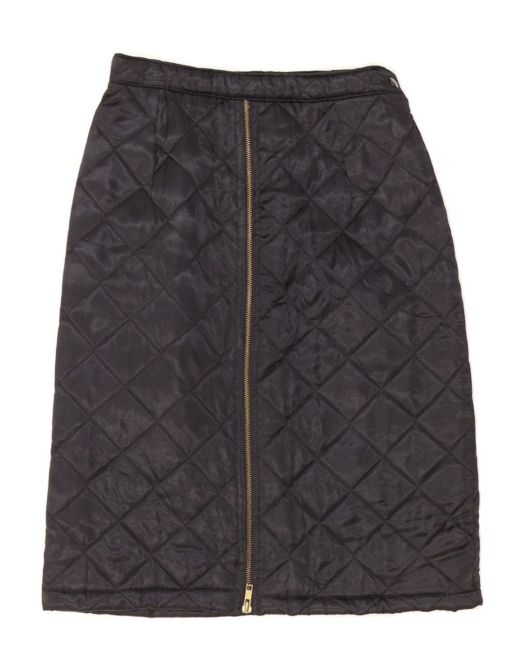 VINTAGE Womens Quilted Midi Skirt W26 Small Black Vintage Vintage and Second-Hand Vintage from Messina Hembry 