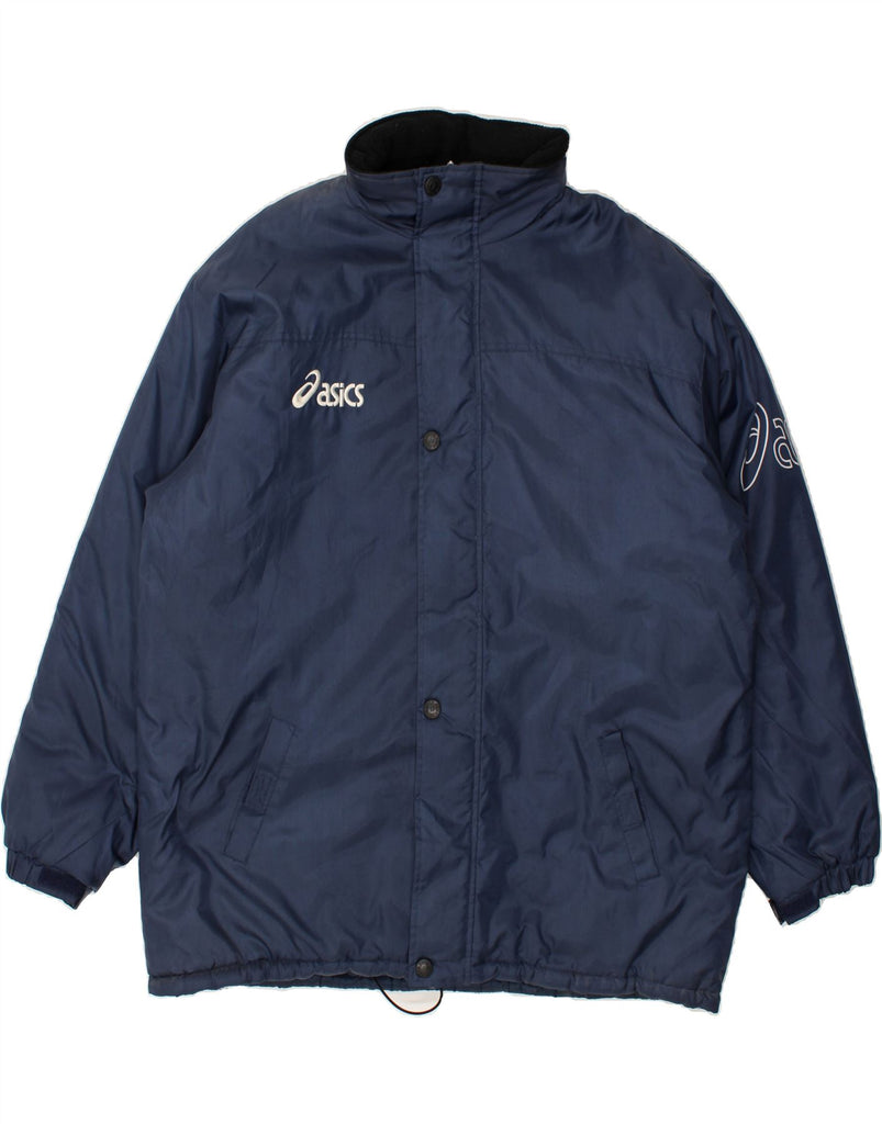 OASIS Mens Graphic Padded Jacket UK 44 2XL Navy Blue Polyester | Vintage Oasis | Thrift | Second-Hand Oasis | Used Clothing | Messina Hembry 