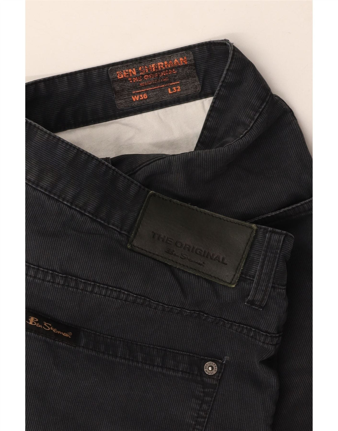 BEN SHERMAN Mens Straight Casual Trousers W36 L32 Grey